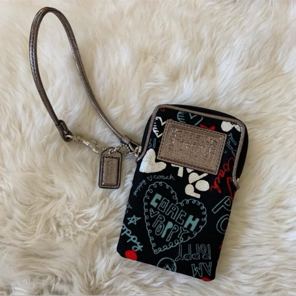 Coach Poppy Graffiti Phone Wristet wallet